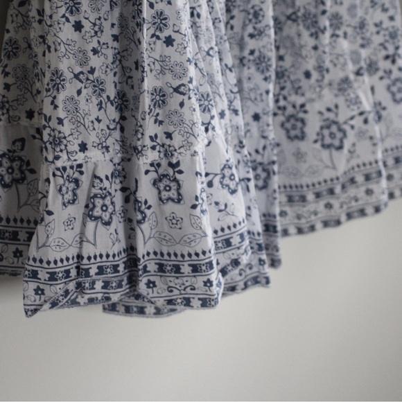 100% cotton blue floral maxi skirt - Picture 2 of 2